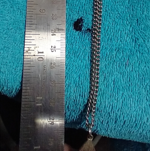 Elegant Black Goldtone Faceted Pendant Chain Necklace long vintage teardrop - Picture 2 of 4